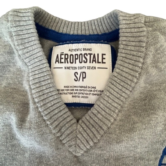 Aeropostale 1987 Men’s Grey Crew Neck Sweater • Used • Size: Small - Picture 7 of 8